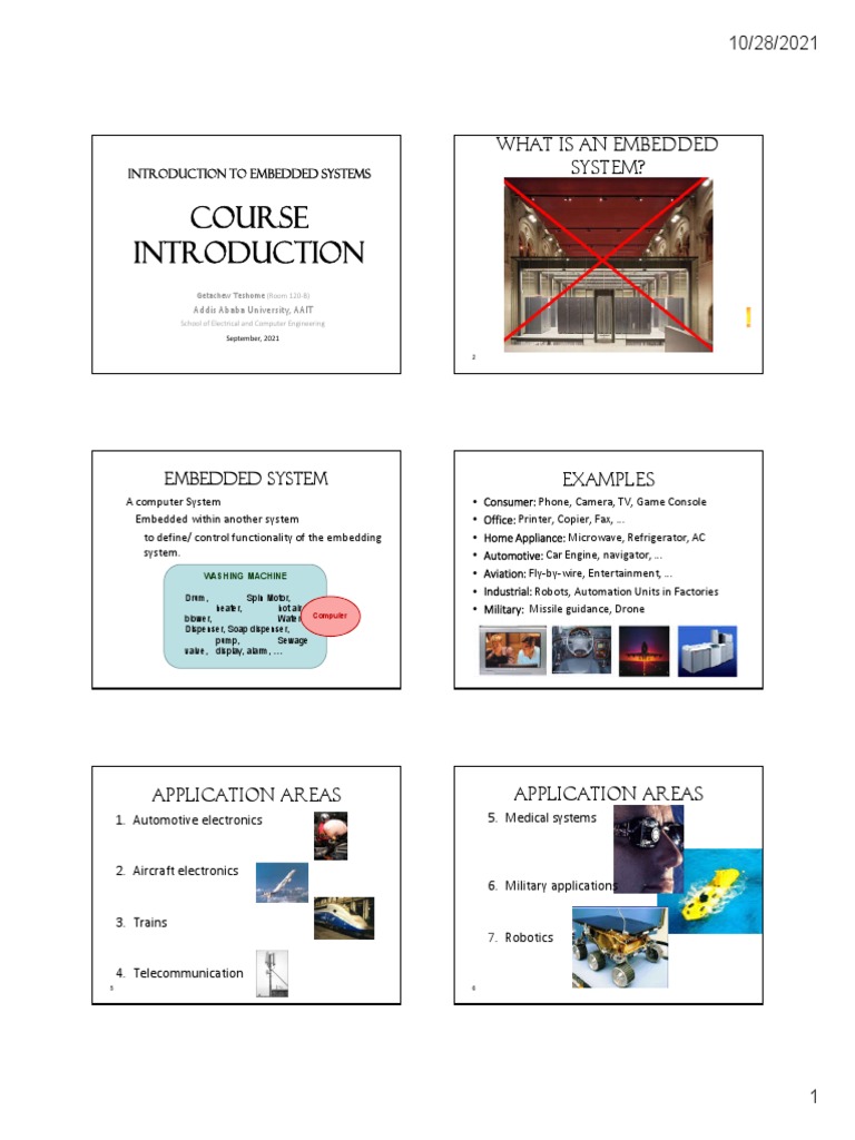 Lecture 1 - Introduction Embedded Systems | PDF | Embedded System ...