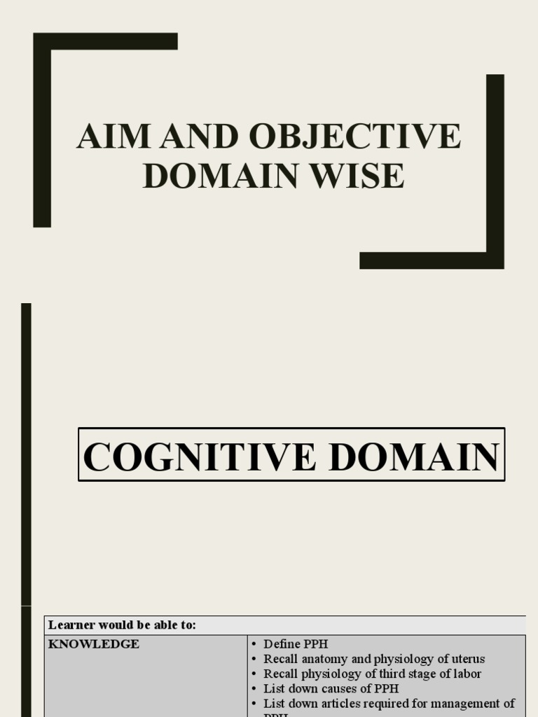 Aim and Objective Domain Wise | PDF | Career & Growth