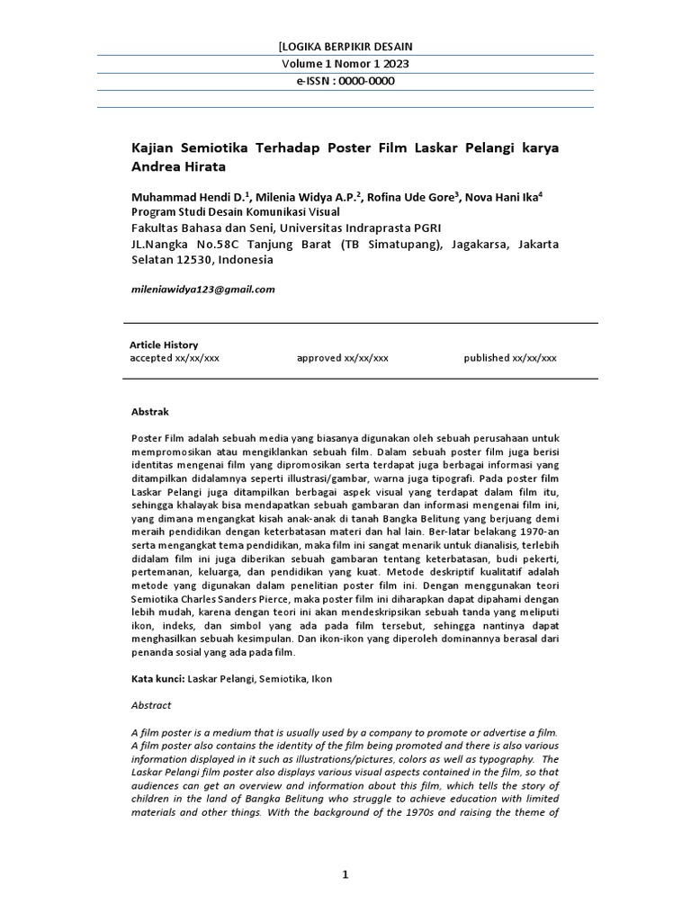 Kajian visual poster film laskar pelangi pdf