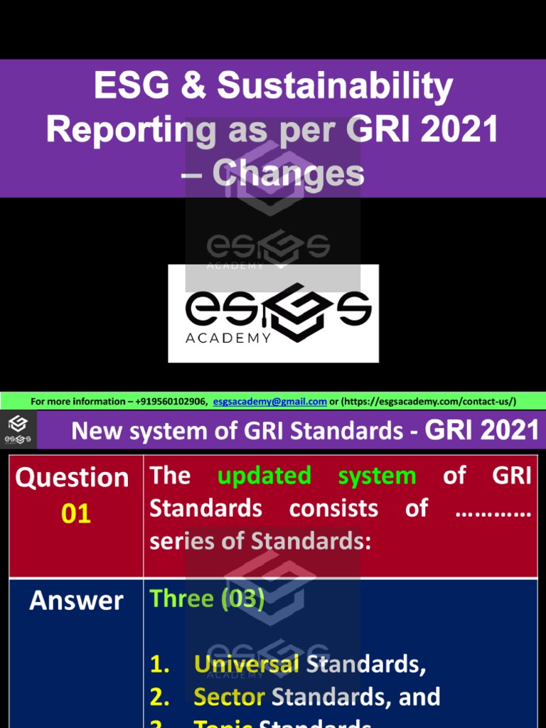 Esg Sustainability And Gri 2021 Update Pdf