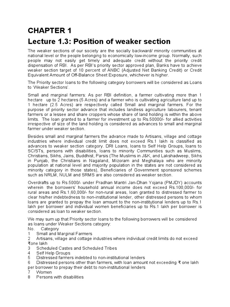 Chapter 1. L1.3 Position of Weaker Sections PDF