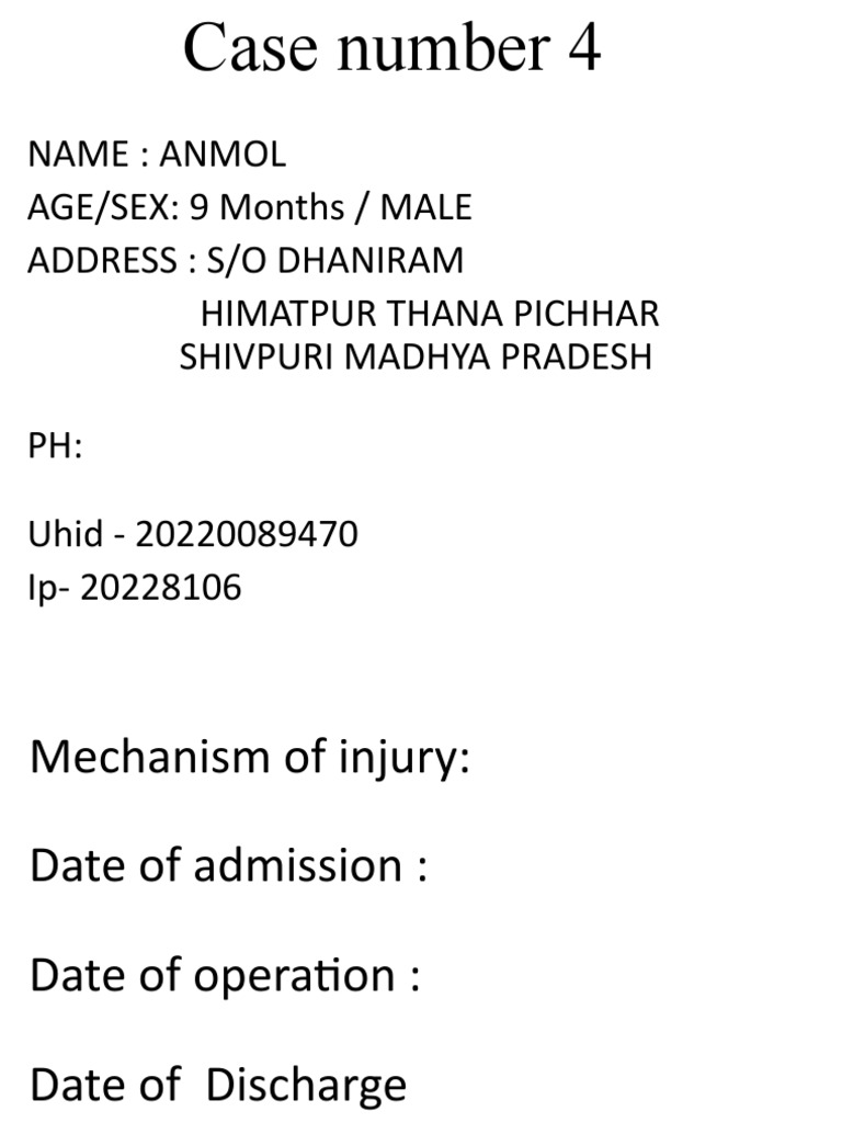 Pediatric Case Report: Anmol, 9 Months | PDF