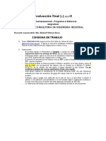 Evaluación final de consultoría en ingeniería industrial