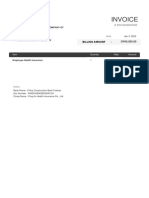 Insurance invoice for Ping An Health Insurance Company of China