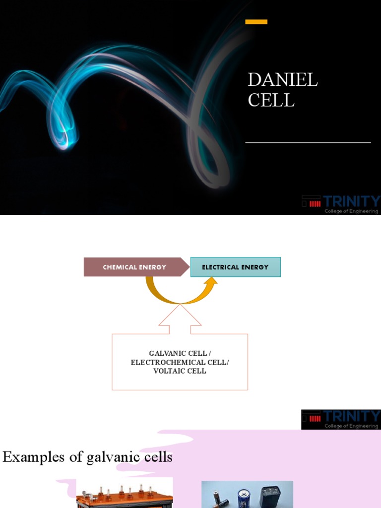The Daniel Cell An Example of a Galvanic Cell That Converts Chemical