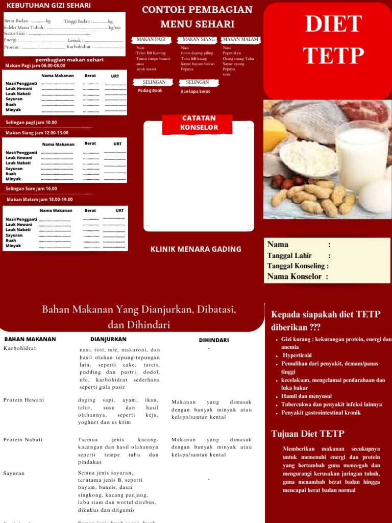 Panduan Diet TETP Sehari-hari | PDF