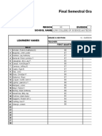 Final Semestral Grades Report