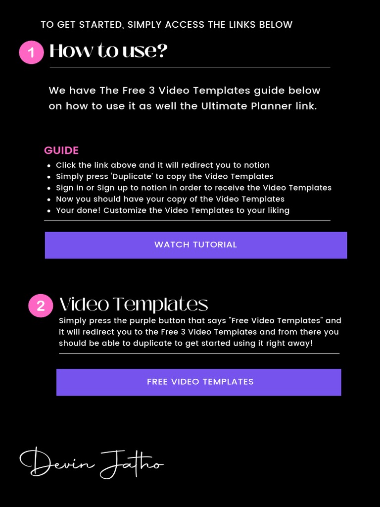 Free Video Templates by Devin Jatho | PDF