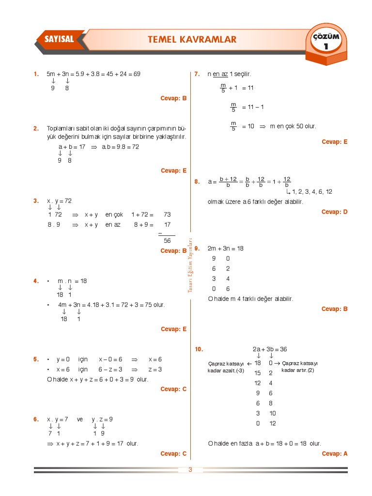 Temel Kavramlar Test-1 | PDF