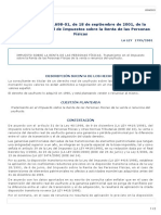 Consulta General 1698-01, de 18 de Septiembre de 2001, de La Subdirección General de Impuestos Sobre La Renta de Las Personas Físicas