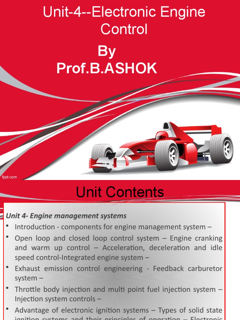 Lecture-9-Electronic Engine Management System | PDF | Fuel Injection ...
