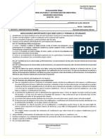 Evaluación Final: Ingenieria Electrica Y Automatizacion Industrial Ingeniería Industrial