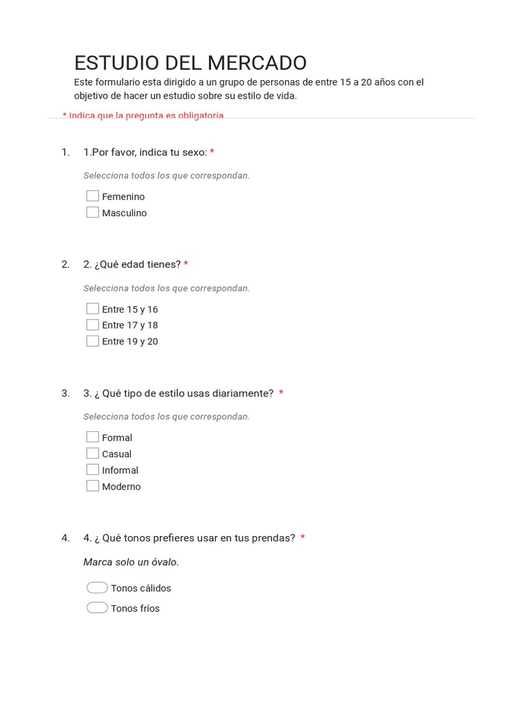Formulario Sin Título - Formularios de Google PDF | PDF