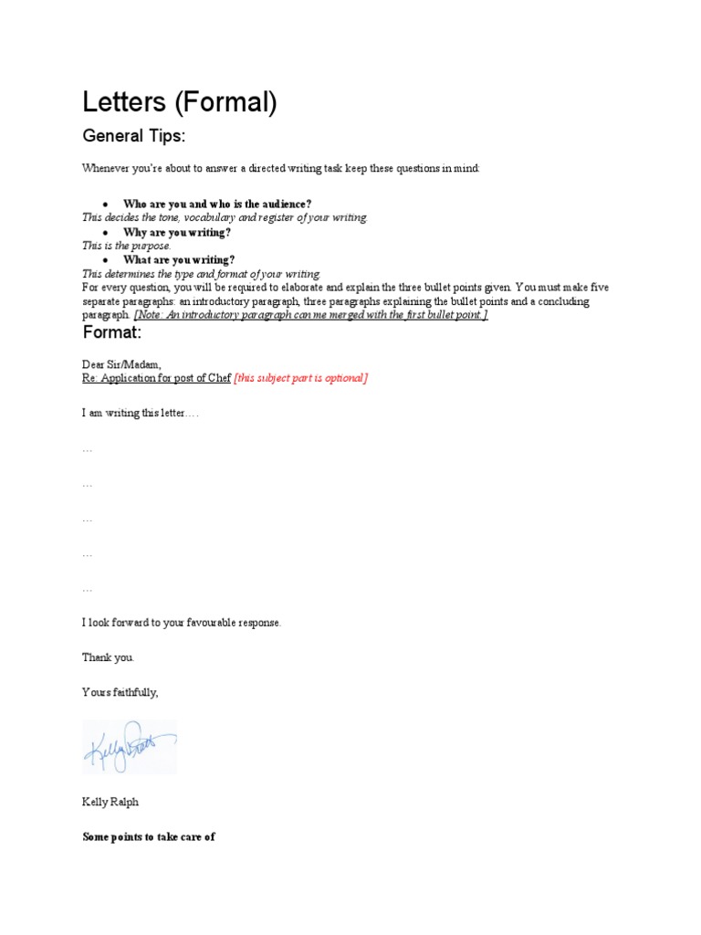 IGCSE Formal Letter Writing Guide | PDF | Career & Growth | Language ...