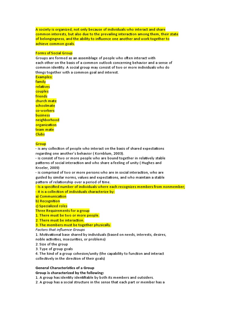 Understanding Social Groups in JSS2 | PDF | Social Group | Social ...