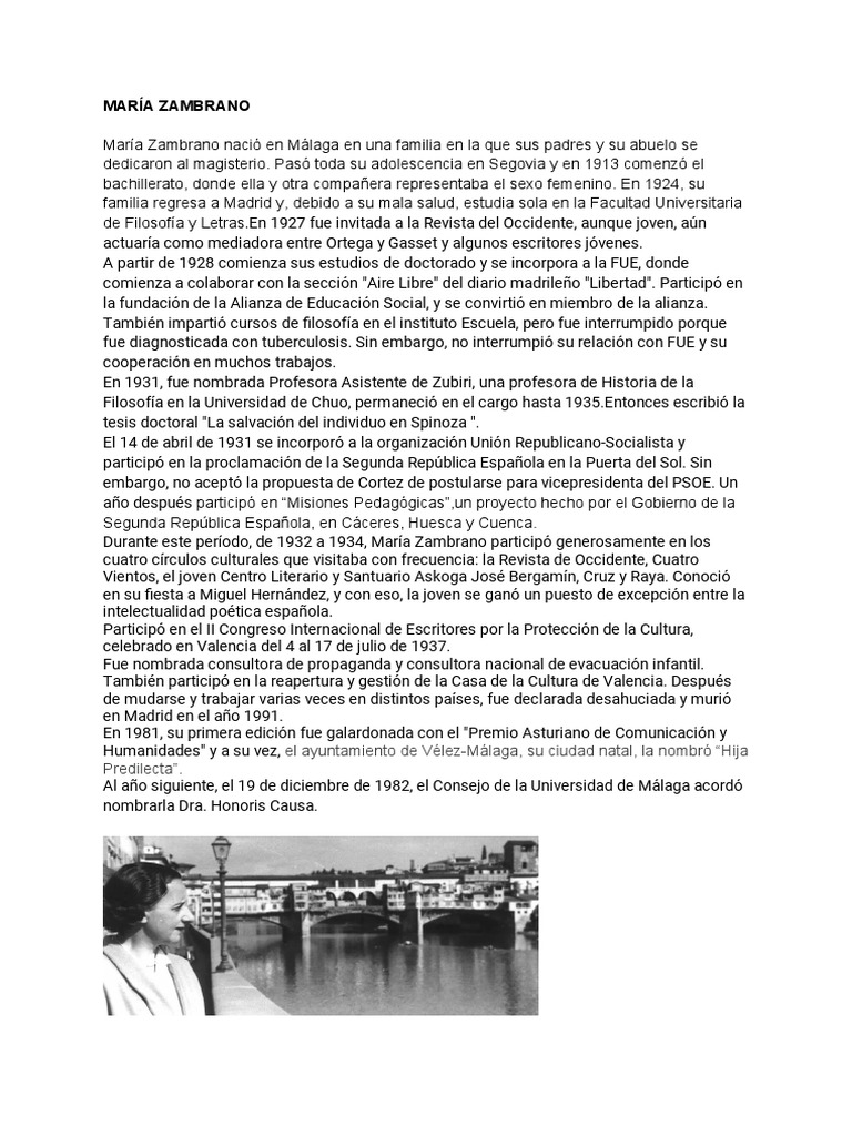 María Zambrano PDF