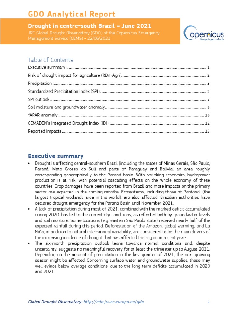 GDODroughtNews202106 Brazil PDF | PDF | Drought | Brazil