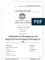 Rapport de Travaux Pratiques de Mécanique Des Sols - Groupe 1 - Sous Groupe 1 PDF