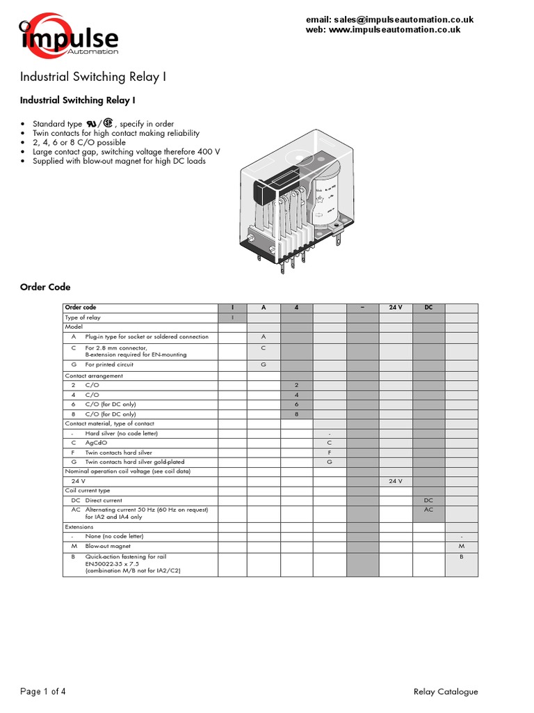 KuhnkeIASeriesRelayDatasheet PDF Relay Alternating Current