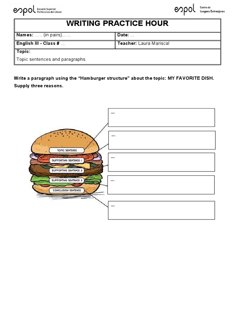Writing Paragraphs: Favorite Dish Guide | PDF | Paragraph