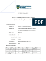 Syllabus MAT1004 Theory of Probability and Mathematical Statistics