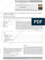 2-Transcranial Cerebellar Direct Current Stimulation (TCDCS) Motor Control, Cognition