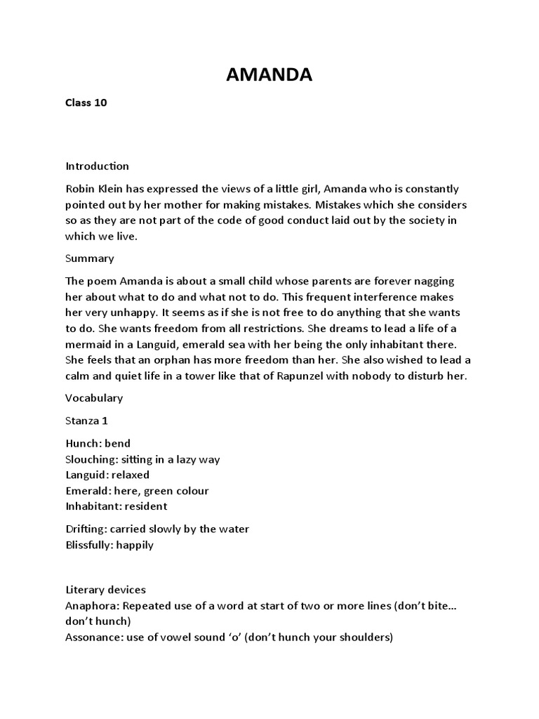 amanda-class-10-notes-download-free-pdf-rhyme-poetics