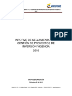 Informe de Gestión de Proyecto 2016