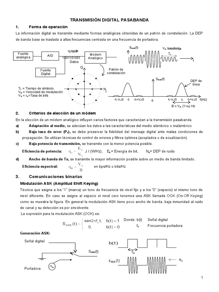 Tema 8 Modulación Digital | PDF | Línea de abonado digital | Módem
