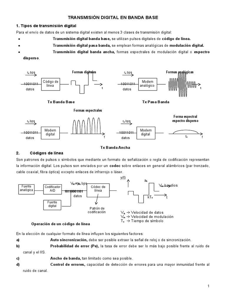 Transmisión Digital en Banda Base | PDF