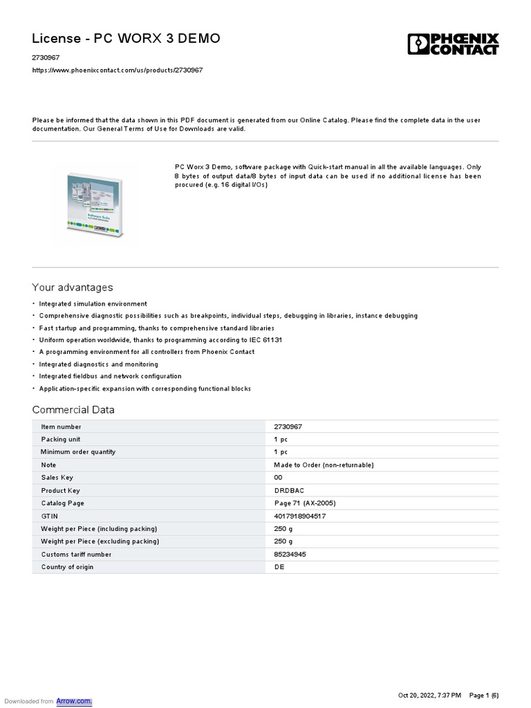 License PC WORX 3 DEMO Your Advantages PDF Personal Computers