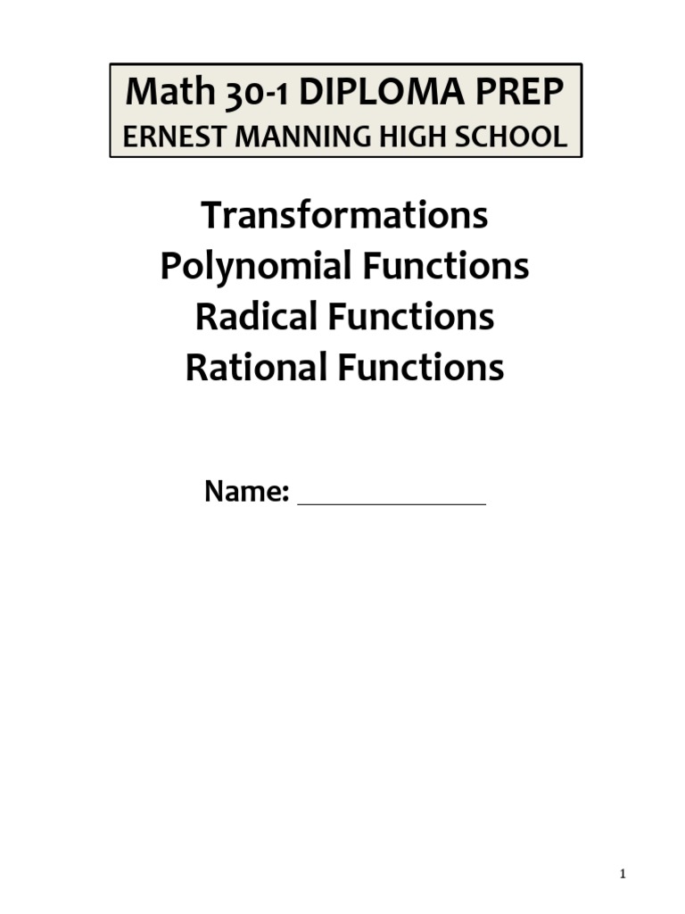 Math 30-1 Transformations Guide | PDF