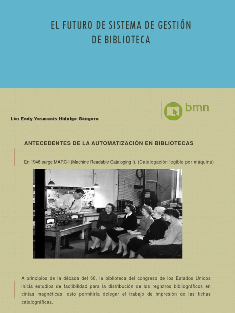 Futuro de los Sistemas de Gestión Bibliotecaria | PDF | Bibliotecas ...