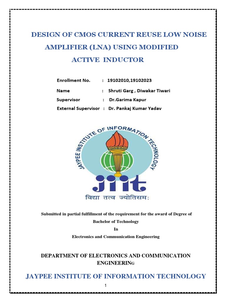 Project Report PDF PDF Amplifier Field Effect Transistor