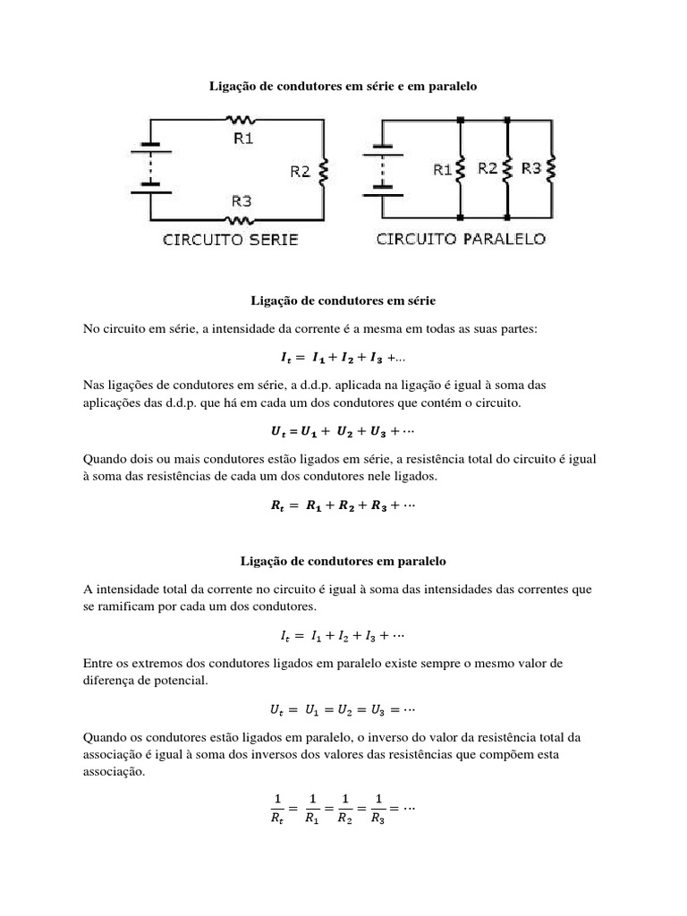 Ligação de Condutores em Série e em Paralelo - 9 Física | PDF
