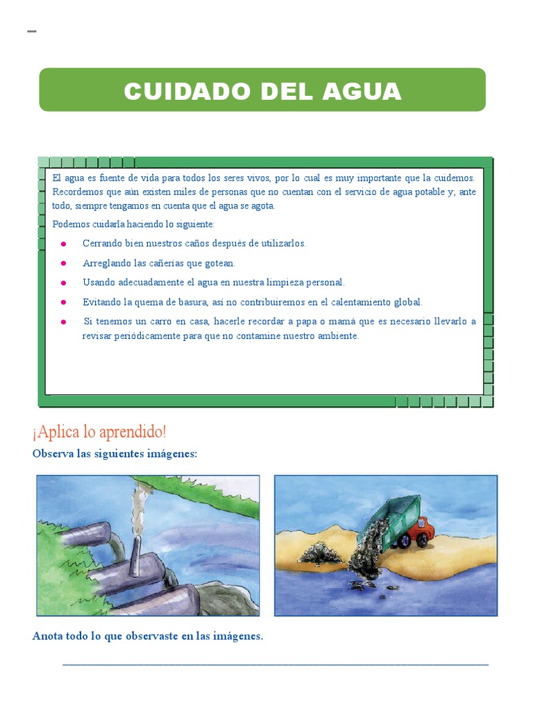 Cuidado del Agua para Niños de Primaria | PDF