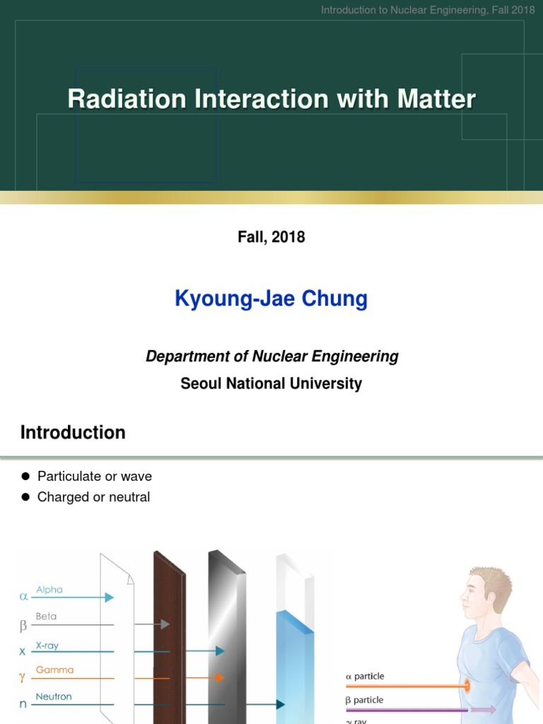 Radiation Interaction with Matter Overview | PDF | Atomic Nucleus | Neutron