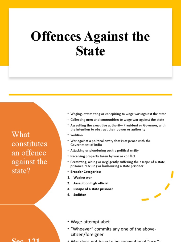 Offences Against The State PDF Criminal Law Crimes