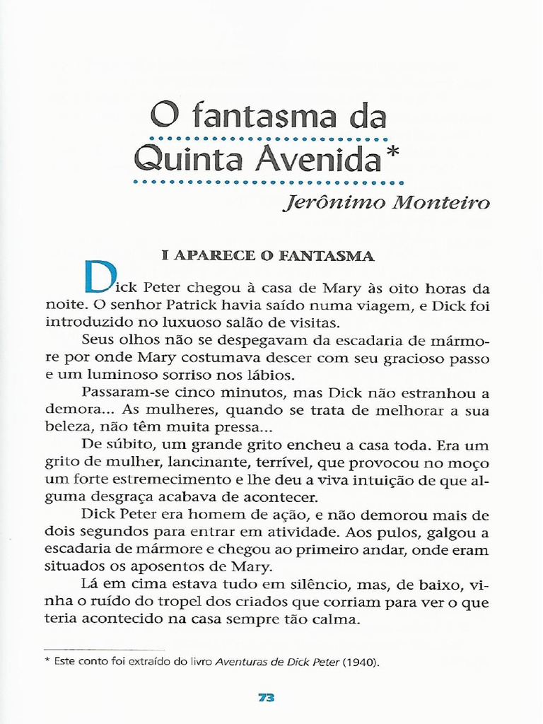 JerÃ Nimo Monteiro - O Fantasma Da Quinta Avenida PDF | PDF, image size:768x1024