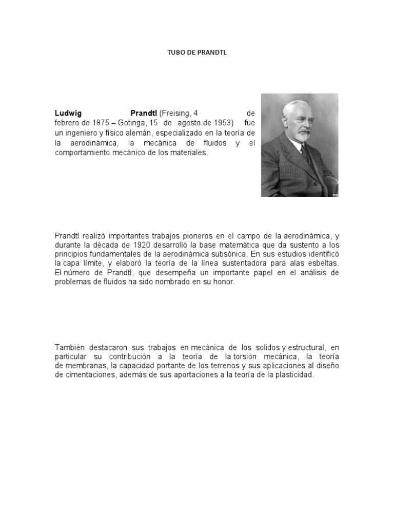 Tubo de Prandtl PDF Mecánica de Medios Continuos Ciencias fisicas