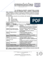 Cronograma 2018-2 Técnicas Expresión OyE