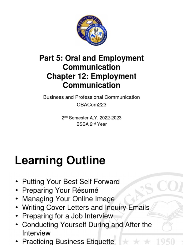 Part+5 Chapter+12 | PDF | Résumé | Job Interview