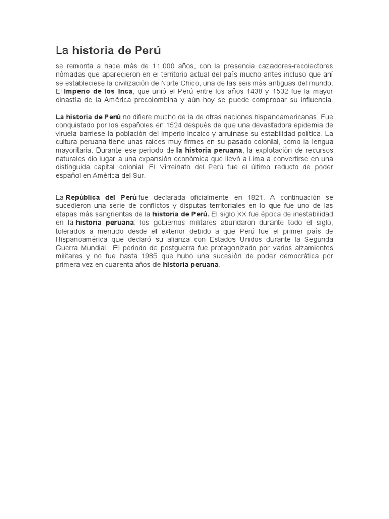 La Historia Del Peru | PDF