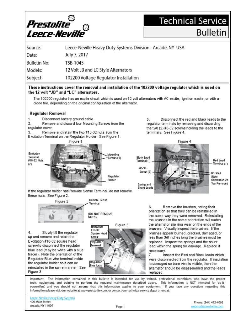 TSB-1045 102200 Regulator Installation | PDF | Power (Physics ...