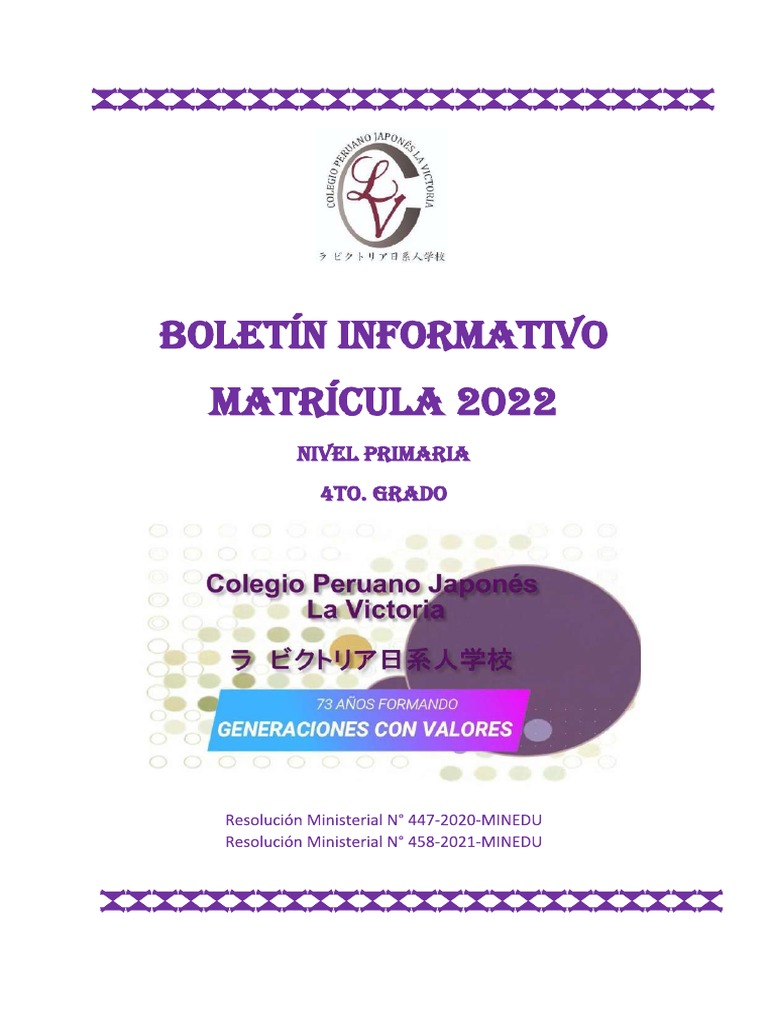 BOLETIN INFORMATIVO 4TO. GRADO - Comuprimaroa | PDF