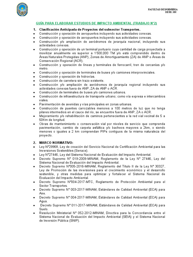 Guía para Estudios de Impacto Ambiental | PDF | Ciencia y matemáticas ...