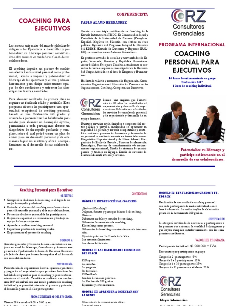 Coaching Personal para Ejecutivos | PDF | Desarrollo personal | Liderazgo