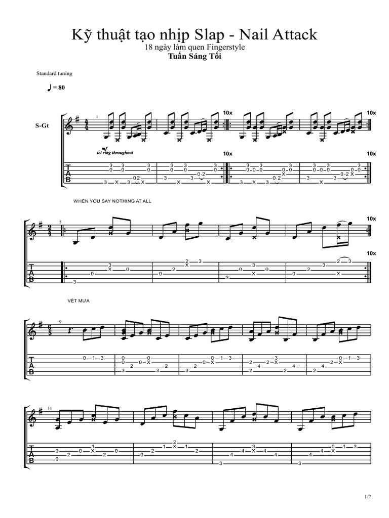 Slap Technique for Guitar Mastery | PDF