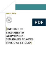 Espol: Informe de Seguimiento Actividades Semanales No.6 Del 5 Julio Al 12 Julio