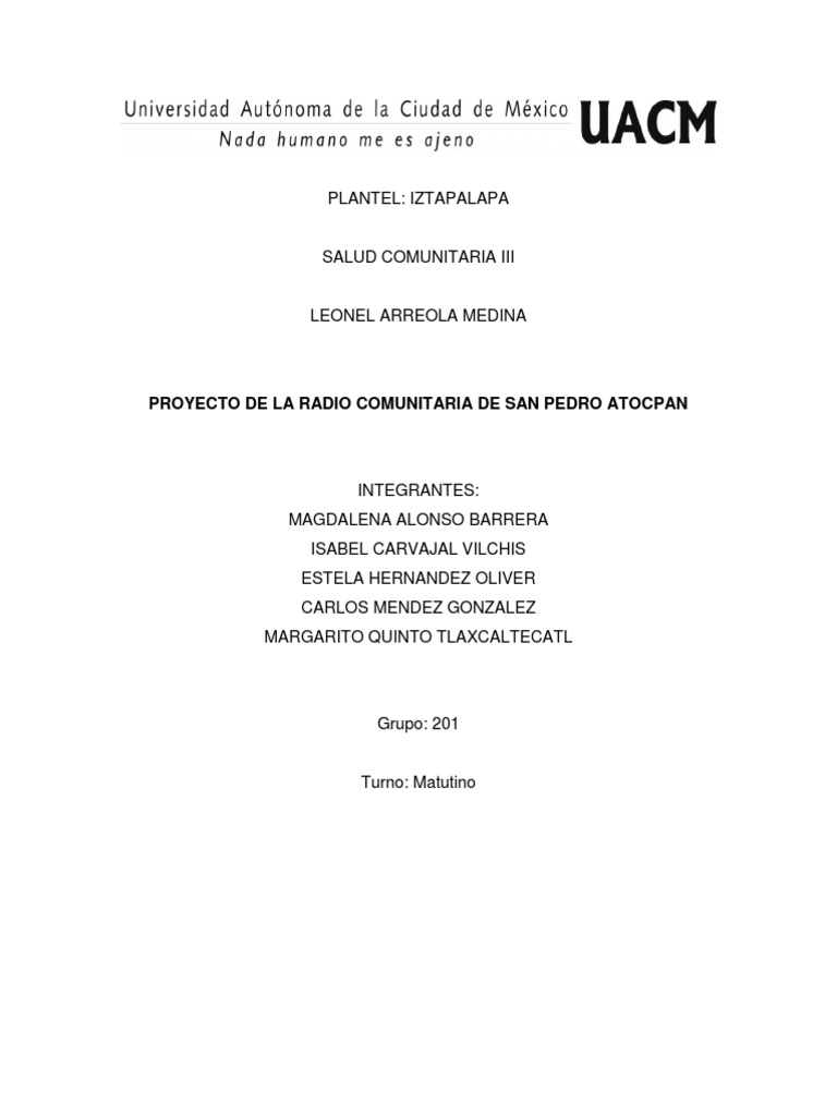 Las Radiodifusoras Comunitarias PDF Ciudad de México